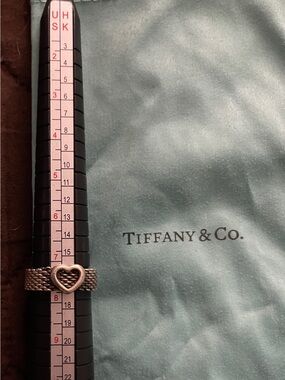 Tiffany & Co. Heart Mesh Ring in Sterling Silver size 7.5